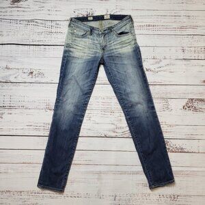 Ag The Stilt Cigarette Jean Denim Faded Distressed Jeans 27 R